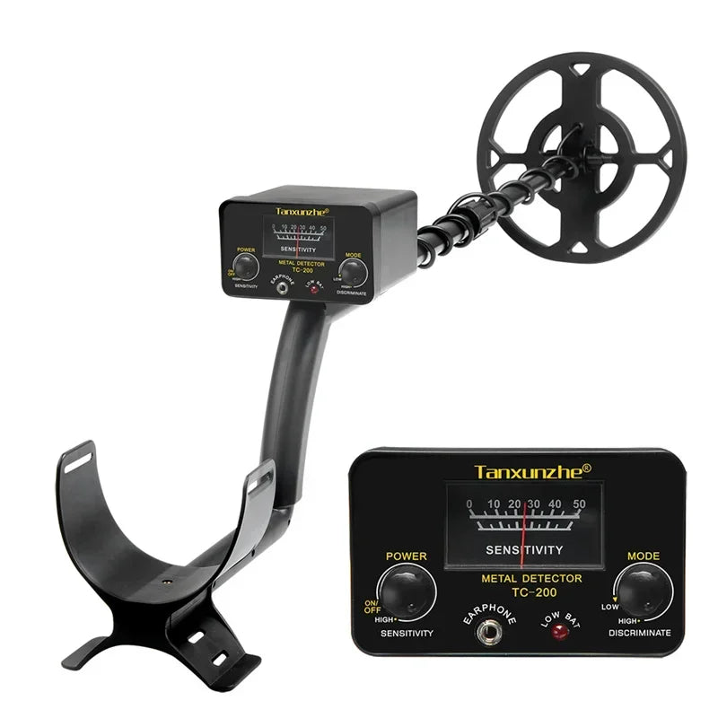 TC-200 Advanced Metal Detector – Adjustable Underground Gold & Metal Tracker with Waterproof Search Coil