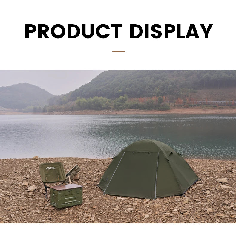 Mobi Garden 3–4 Person Waterproof Camping Tent – Double-Layer, UV & Rain Protection, Lightweight Trekking Shelter