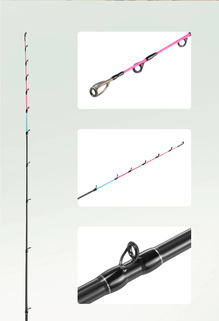 JOHNCOO Sea Fishing Rod 1.75M β MT Cuttlefish & Octopus Rod with Metal Tip, Fuji Rings, Lightweight Carbon Build