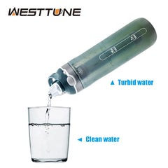 750ML Survival Water Filter Bottle – Portable Emergency Water Purifier Cup