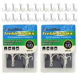 4X Strong High Carbon Steel Treble Hooks (20pcs / 2 Boxes) – Ultra Sharp Saltwater & Freshwater Fishing Hooks thumbnail 1
