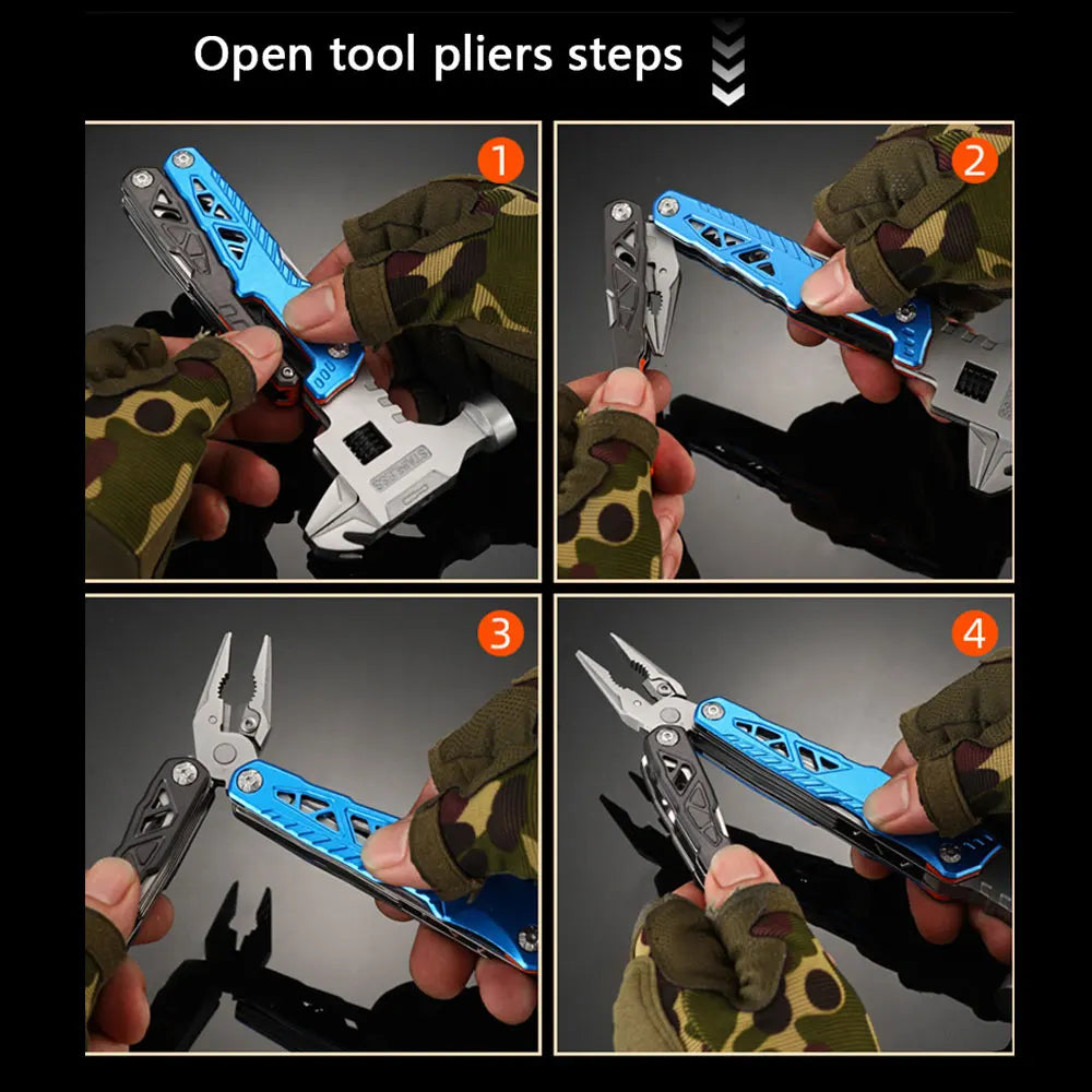Multifunctional Folding Hammer Tool – 12-in-1 Outdoor Survival & Emergency Gear