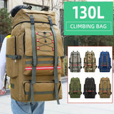 130L Waterproof Hiking Backpack – Heavy-Duty Outdoor Rucksack with Reflective Safety Strips & Molle System thumbnail 1