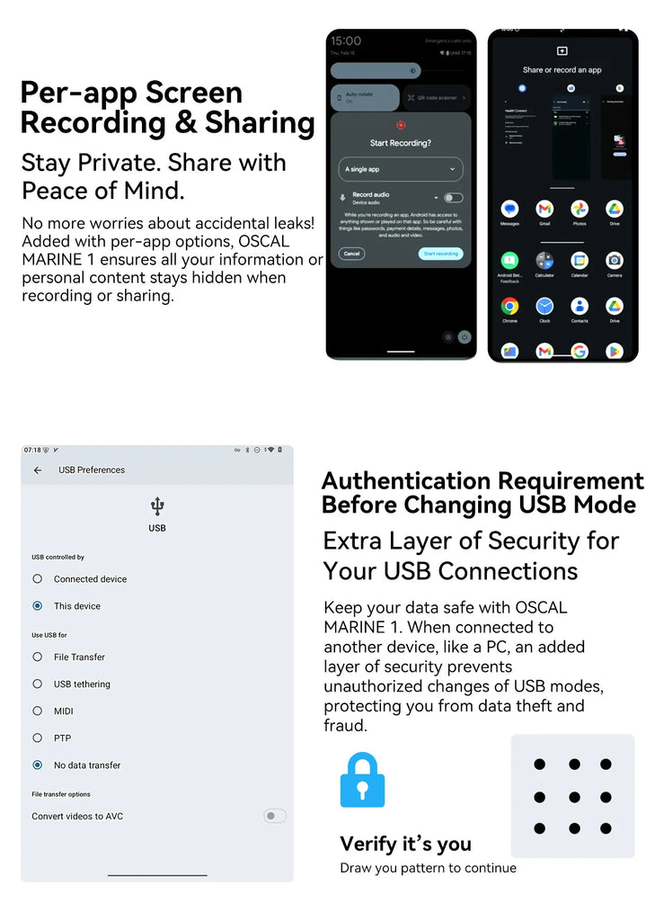 Blackview Oscal MARINE 1 Rugged Smartphone – 6.56" HD+ 90Hz Display, Android 15, 5100mAh Battery, IP68 Waterproof, 12GB RAM + 128GB ROM