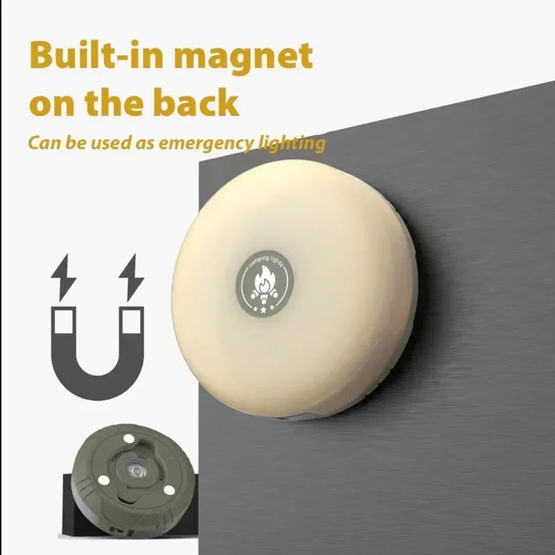 4-in-1 LED Camping Light Strip – 10M Waterproof Rechargeable Tent & Atmosphere Lamp with USB Power Bank (Military Green)