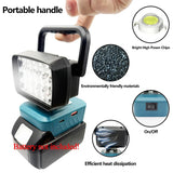 18-LED Portable Work Light – Compatible with Makita, Milwaukee & DeWalt 18V/20V Batteries – 1500LM Spotlight Torch with USB Output thumbnail 4