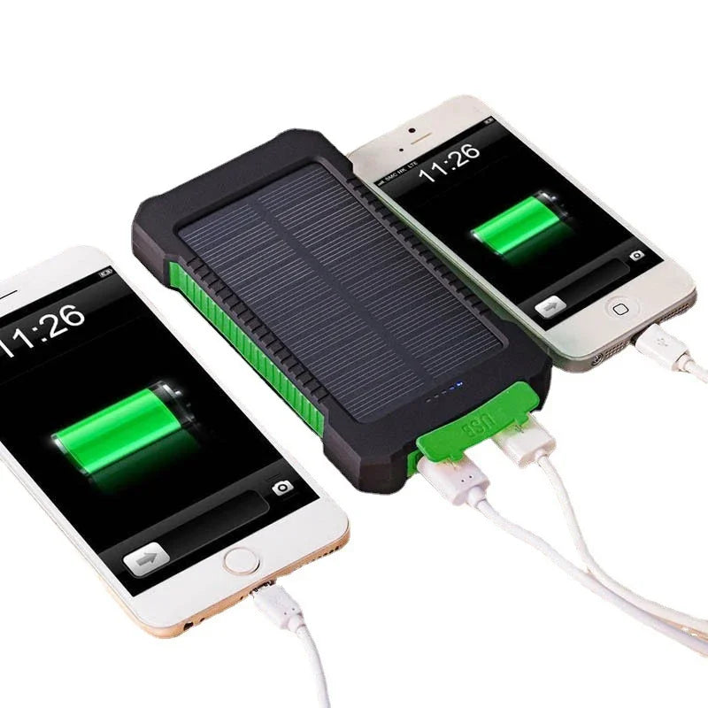 200,000mAh Solar Power Bank β Heavy-Duty Outdoor Backup Charger with Dual USB, LED Flashlight & Compass