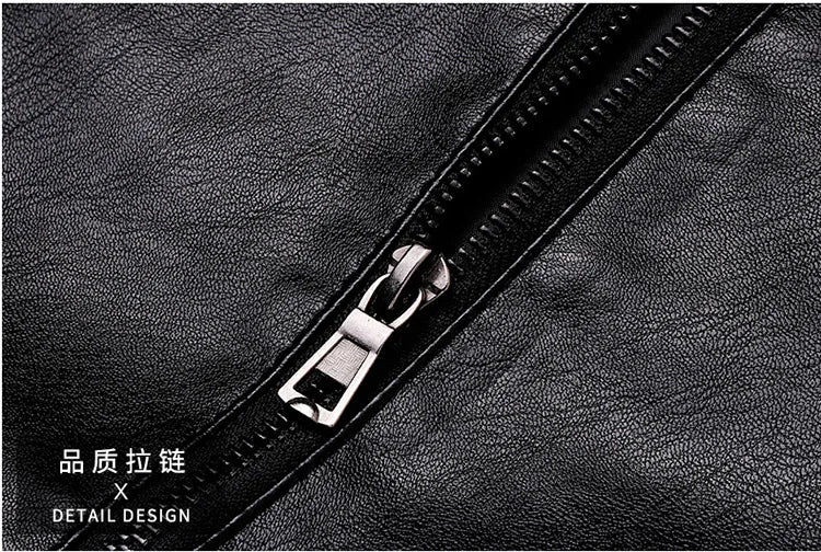 Men's PU Leather Stand Collar Motorcycle Jacket – Casual Windbreaker Biker Coat