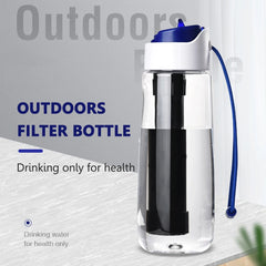750ml Portable Water Filter Bottle – Outdoor Survival Straw Cup with 0.01 Micron Filtration | Emergency Purifier for Camping & Hiking