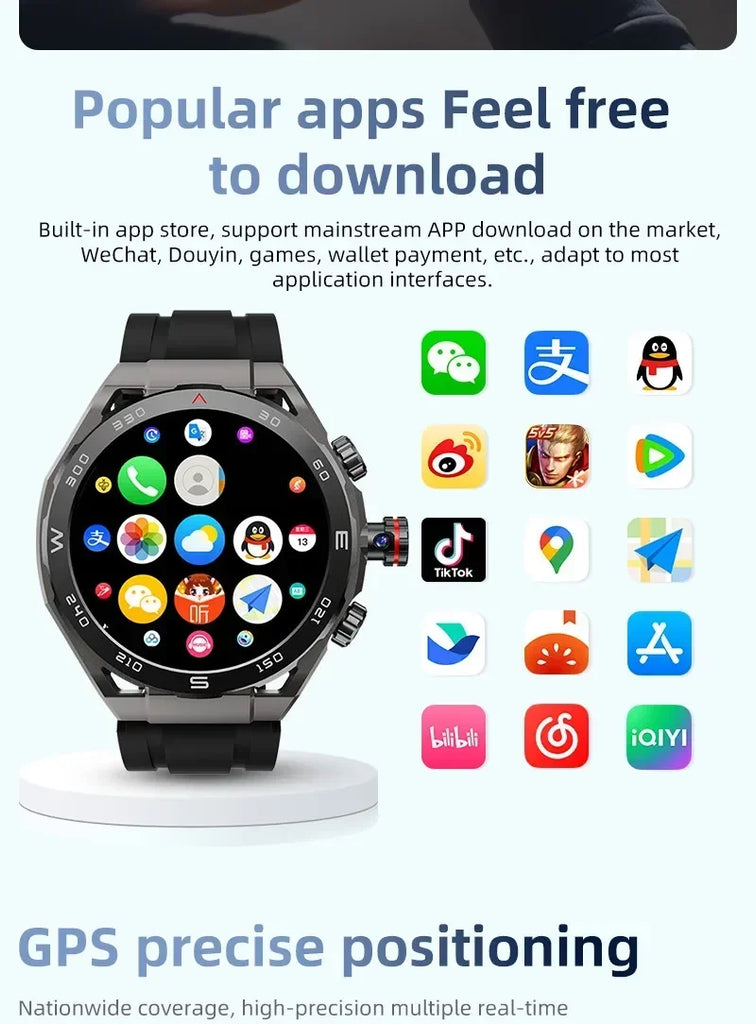 VP900 Smart Watch 4G – GPS Navigation, AMOLED Display, Waterproof Fitness & Video Call Smartwatch (32GB/256GB) for Men & Women