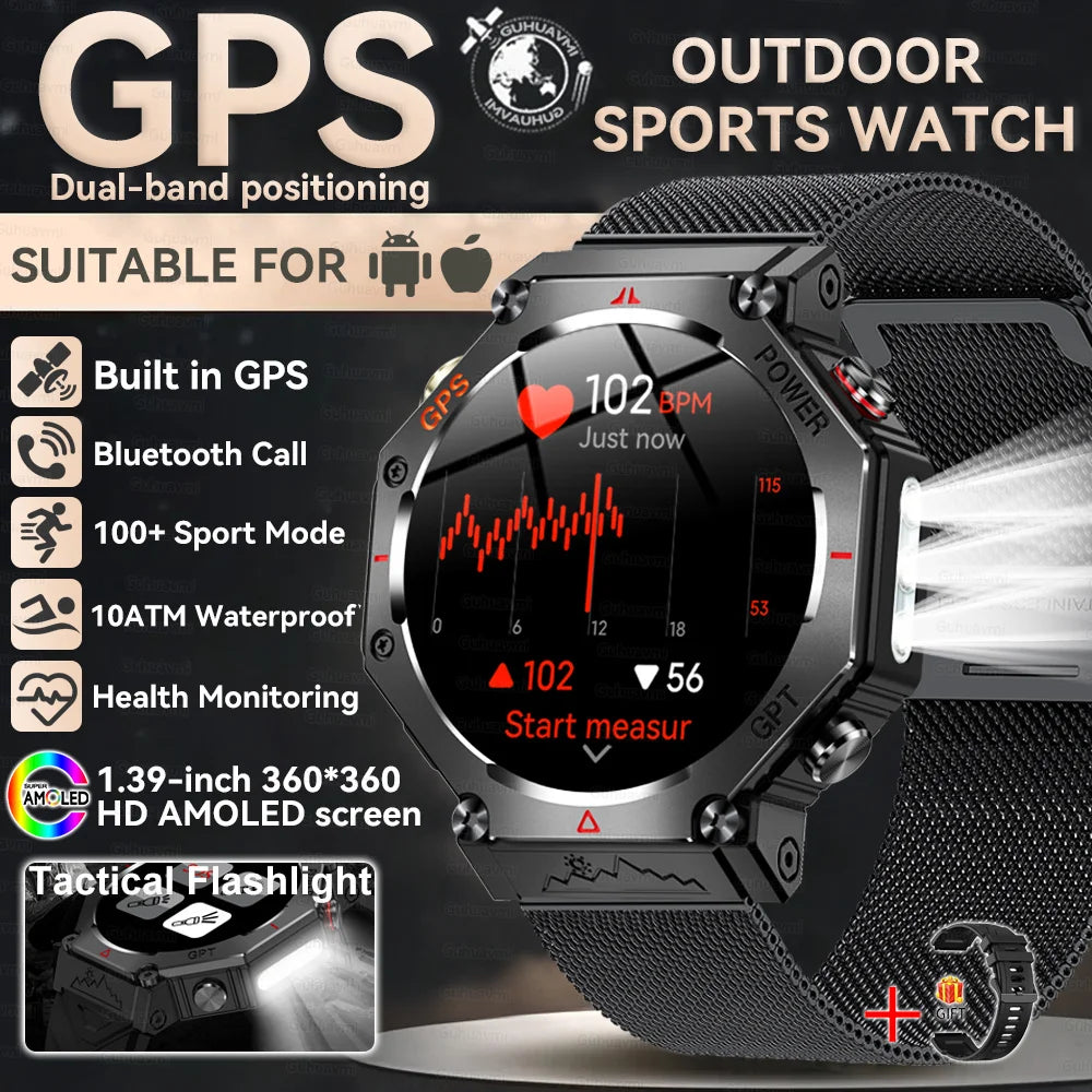 T-Rex 3 Military Smart Watch β Built-in GPS, Compass, Barometer & 10ATM IP69K Waterproof Performance