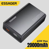 Essager 20000mAh 65W PD Power Bank – Fast Charging Portable Battery with Built-in Cables & LED Lamp thumbnail 1
