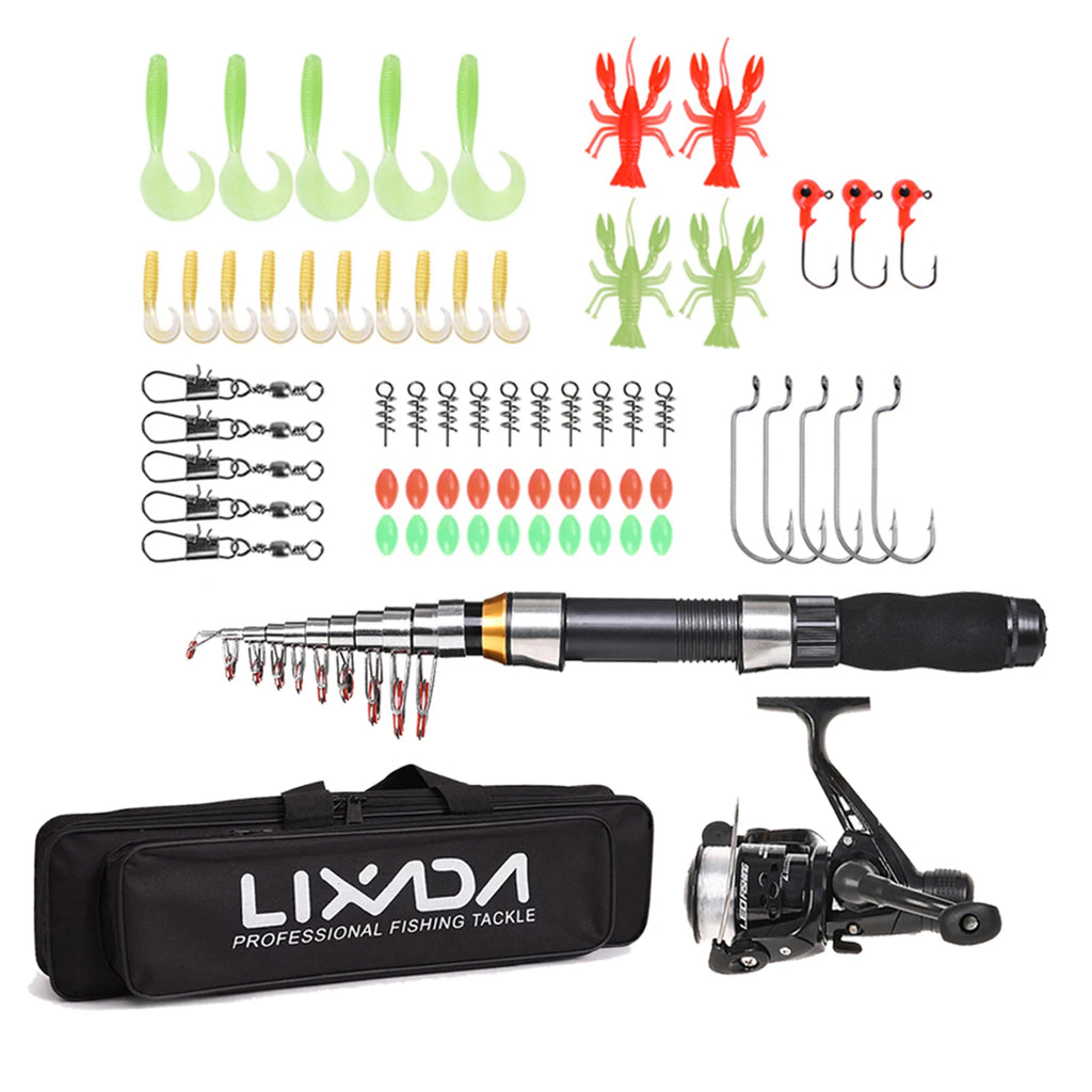 Lixada Telescopic Fishing Rod & Reel Combo Full Kit (2.1m / 2.3m) β Complete Carbon Fiber Spinning Set with Carry Bag