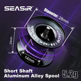 Seasir ZERO-VX Ultralight BFS Baitcasting Reel – 133g, 7.6:1 Gear Ratio, 6+1BB, Max Drag 4kg | Fresh & Saltwater Fishing Reel thumbnail 2