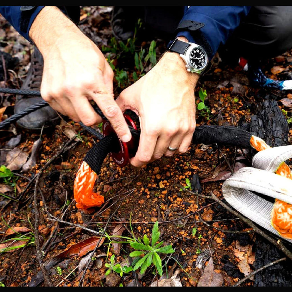 48,300 lbs Synthetic Soft Shackle & 66,000 lbs Recovery Ring Set – Heavy-Duty Off-Road Winch Recovery Kit (2 PCS)