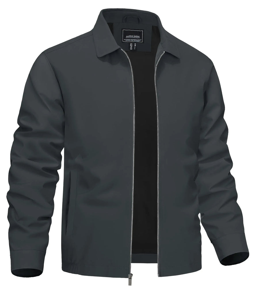 TACVASEN Men’s Lightweight Bomber Jacket – Casual Zip-Up Workwear for Spring & Fall, Water-Resistant Outdoor Windbreaker
