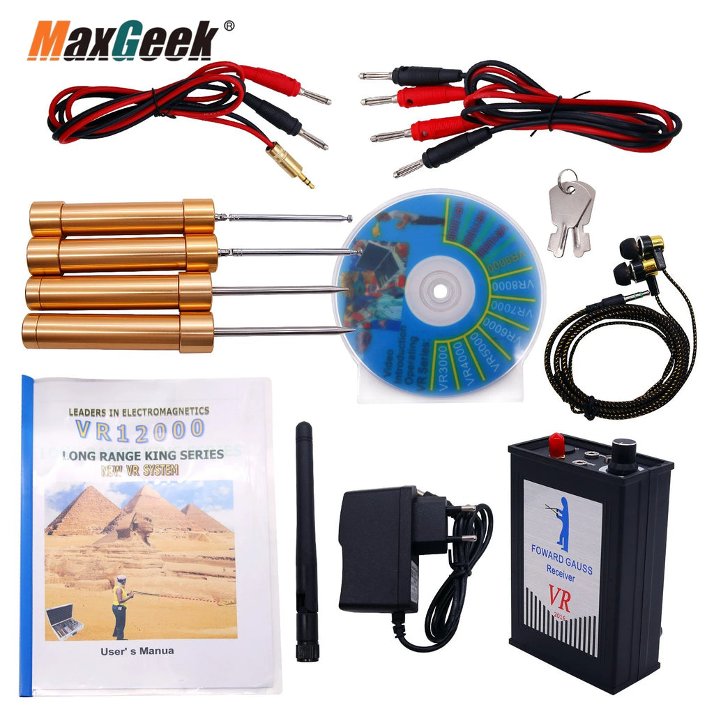 Maxgeek VR-12000 Long Range Underground Gold & Metal Detector – 3000M Range, 250M Depth