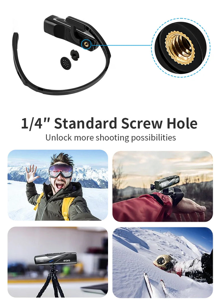 Ordro EP8 Head-Mounted 4K Action Camera – Hands-Free Vlogging, Filmmaking & Adventure Recording