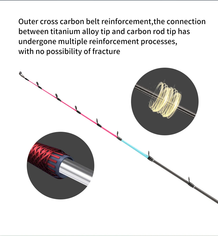 JOHNCOO Sea Fishing Rod 1.75M β MT Cuttlefish & Octopus Rod with Metal Tip, Fuji Rings, Lightweight Carbon Build