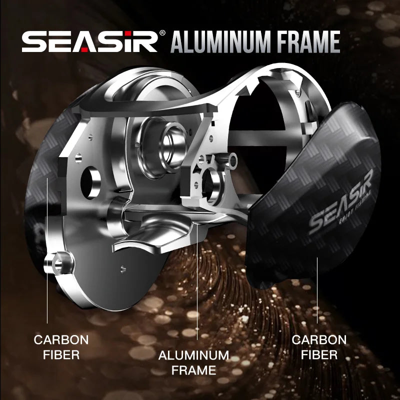 Seasir Salminus Baitcasting Reel – 8.0:1 Gear Ratio | Dual Aluminum Spools | 11+1BB | 12KG Drag Power