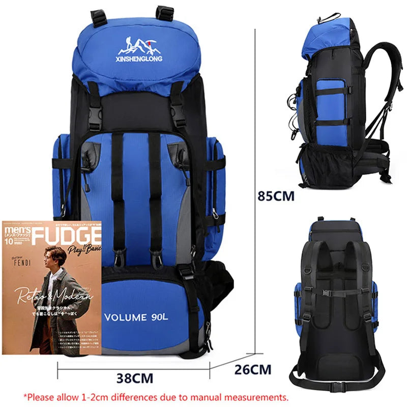 90L Waterproof Hiking & Camping Backpack – Large Capacity Outdoor Trekking Bag