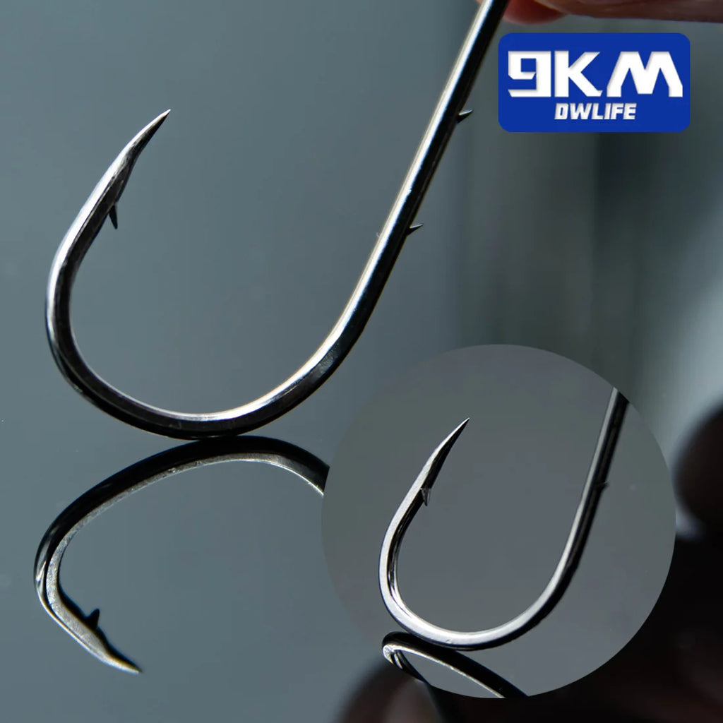 9KM Baitholder Fishing Hooks – 25pcs High Carbon Steel Live Bait Holder Hooks for Freshwater & Saltwater Fishing