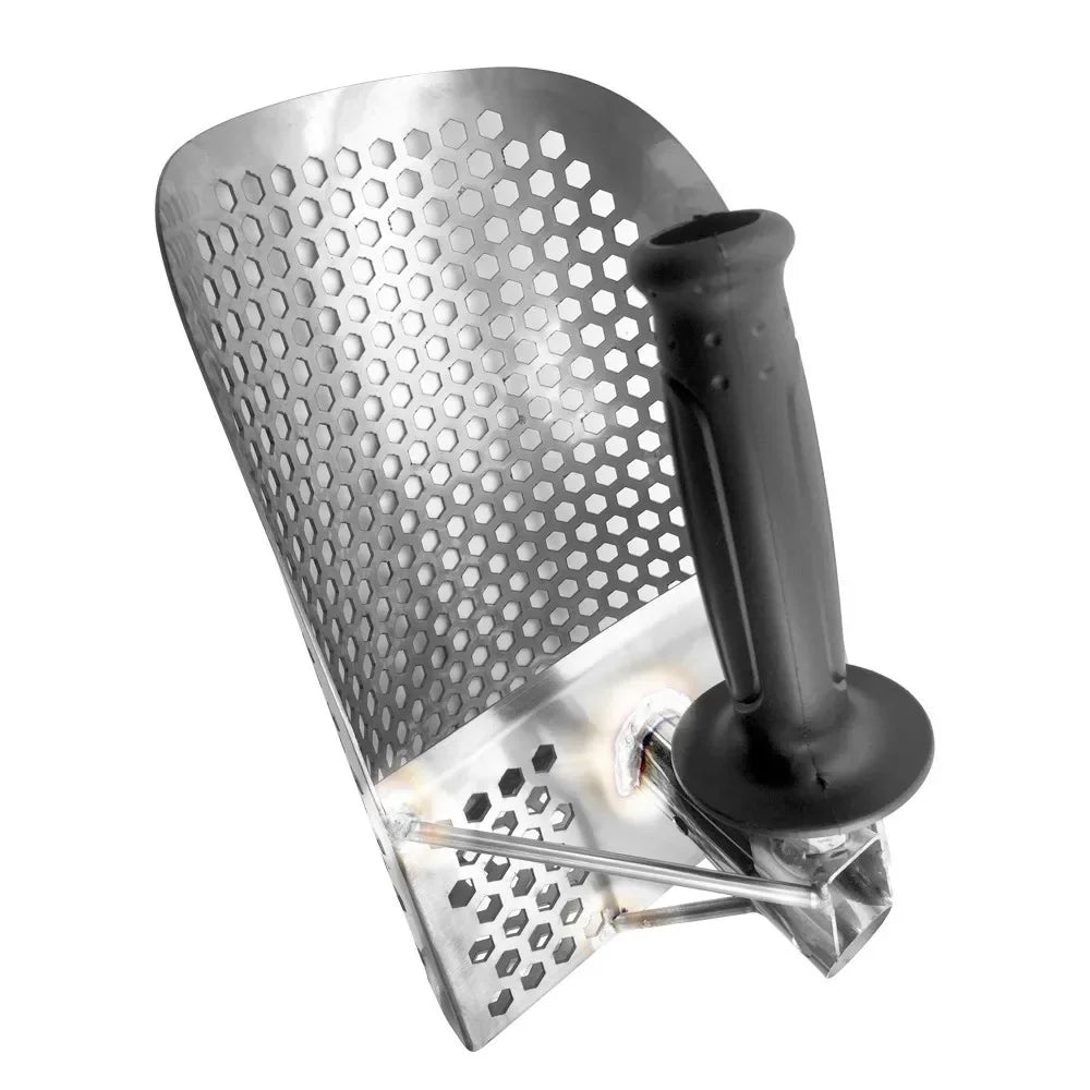Stainless Steel Sand Scoop Shovel for Metal Detecting – SUS304 Beach & Underwater Sand Sifter