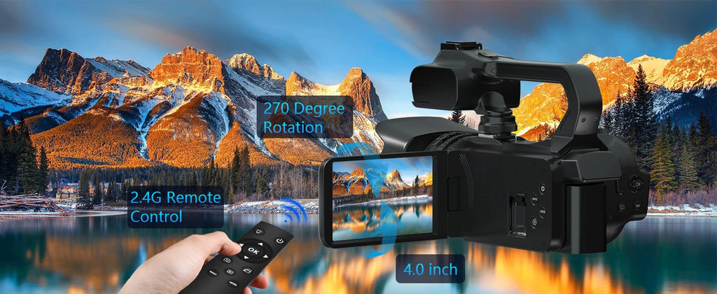 KOMERY 6K Ultra HD Professional Camcorder – 64MP YouTube & Streaming Camera