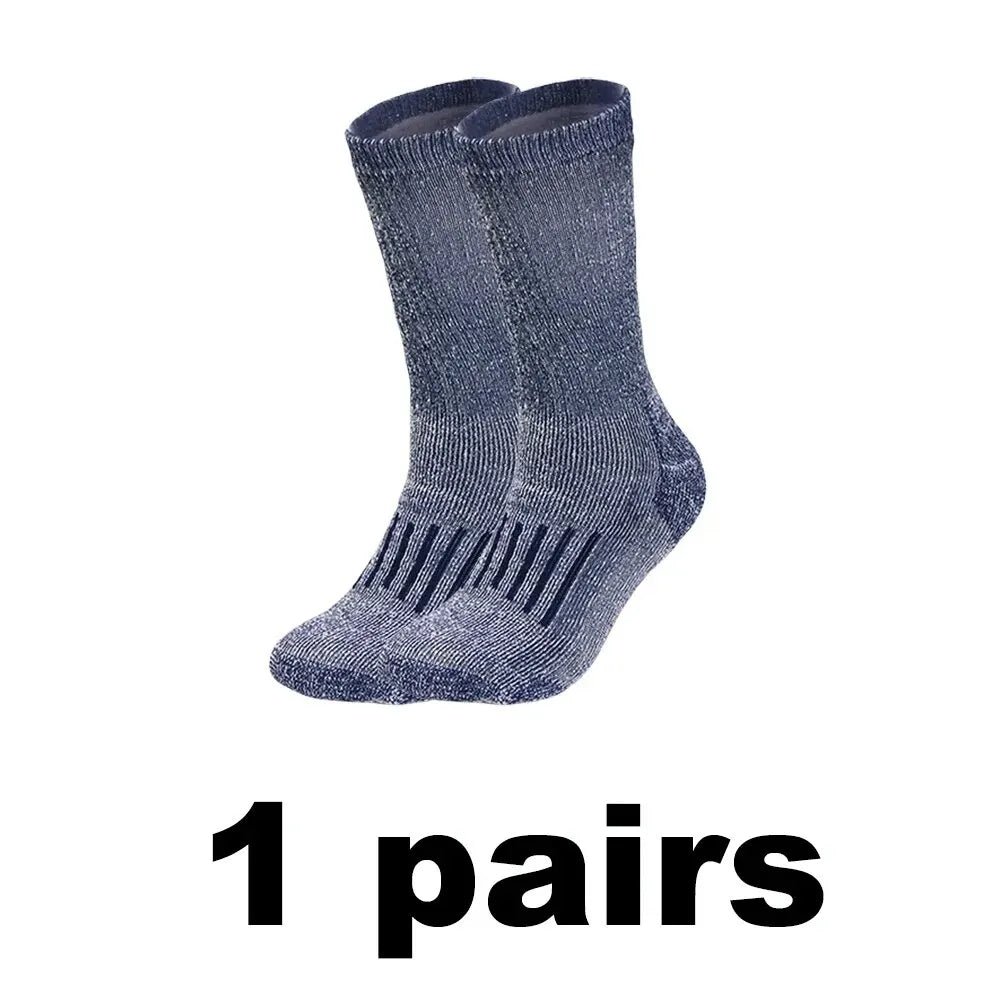 Men’s Merino Wool Thermal Socks – Thickened Winter Hiking & Mountaineering Socks | Breathable, Cushioned, Odor-Resistant