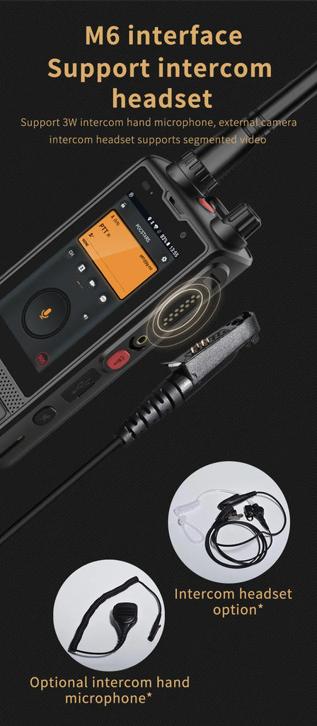 ANYSECU W6PLUS Android 10 4G LTE Network & Analog UHF Walkie Talkie | IP68 Waterproof, Zello & REAL-PTT Compatible