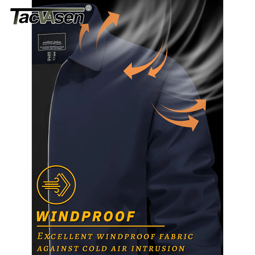 TACVASEN Men’s Lightweight Bomber Jacket – Casual Zip-Up Workwear for Spring & Fall, Water-Resistant Outdoor Windbreaker