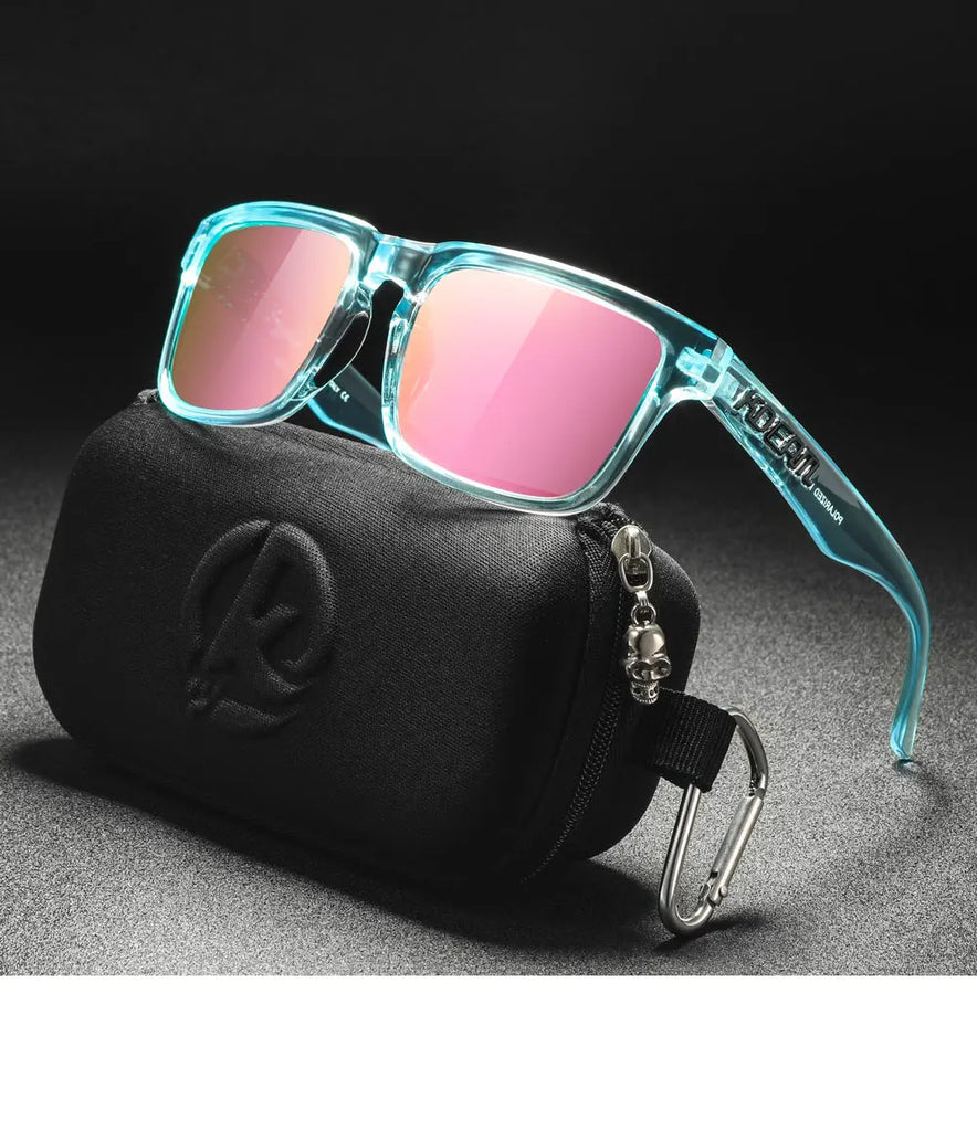 KDEAM Polarized Sunglasses – Unisex Square Frame UV400 Outdoor Eyewear (Red Mirror Lens, Model KD332)