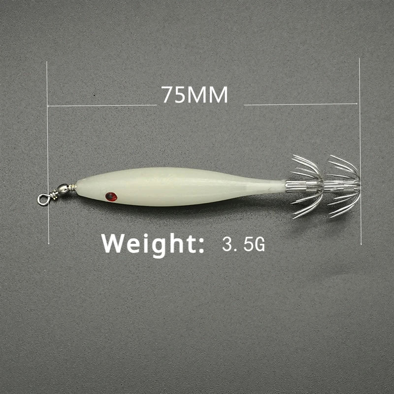 5 Pcs Luminous Squid Fishing Hooks β Blowtorch Octopus & Cuttlefish Hooks | High Carbon Steel Simulated Shrimp Lures
