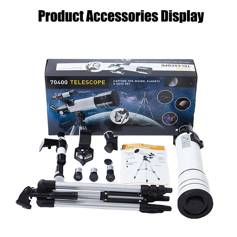 BORWOLF 70400 Professional High-Definition Astronomical Telescope – 333X Magnification