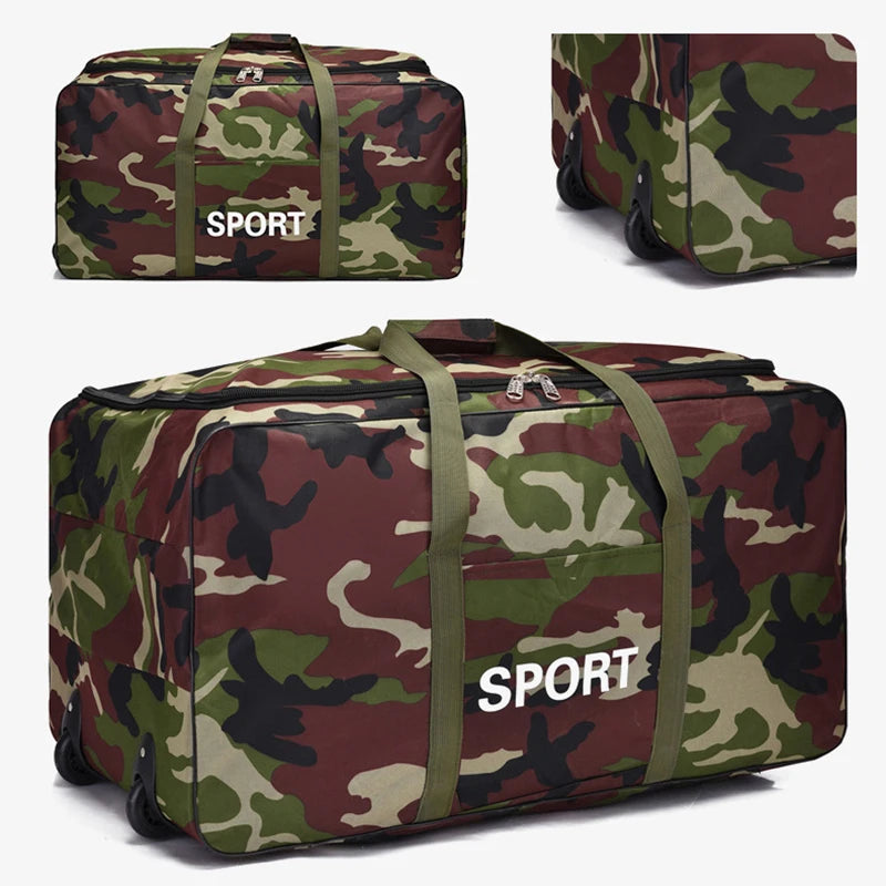Camouflage Waterproof Oxford Travel Duffle Bag – Large Capacity Moving & Storage Bag