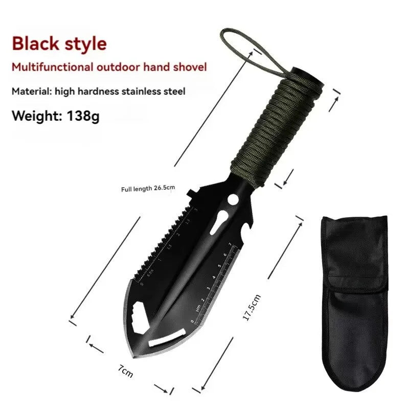 6-in-1 Military Folding Shovel with Pickaxe – Compact, Multi-Tool Survival Spade with Carry Case