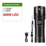 9000000LM Rechargeable Tactical LED Flashlight β 600W, Long-Range Beam, 12000mAh Power Bank, Waterproof & Zoomable thumbnail 23
