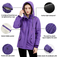Women's Warm Hooded Parka – Thick Plush Mid-Length Winter Coat (S–5XL)