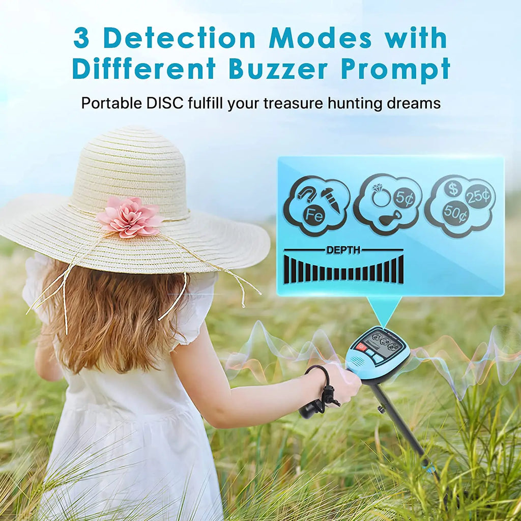 MD-1012 Kids Metal Detector β Lightweight Gold & Treasure Finder with LCD Display, Adjustable Height, and Audio Alerts