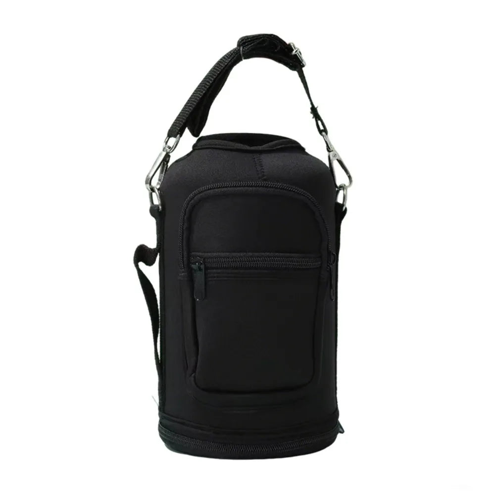 Portable Thermal Water Bottle Bag – Large Capacity Sleeve with Adjustable Shoulder Strap (Black)