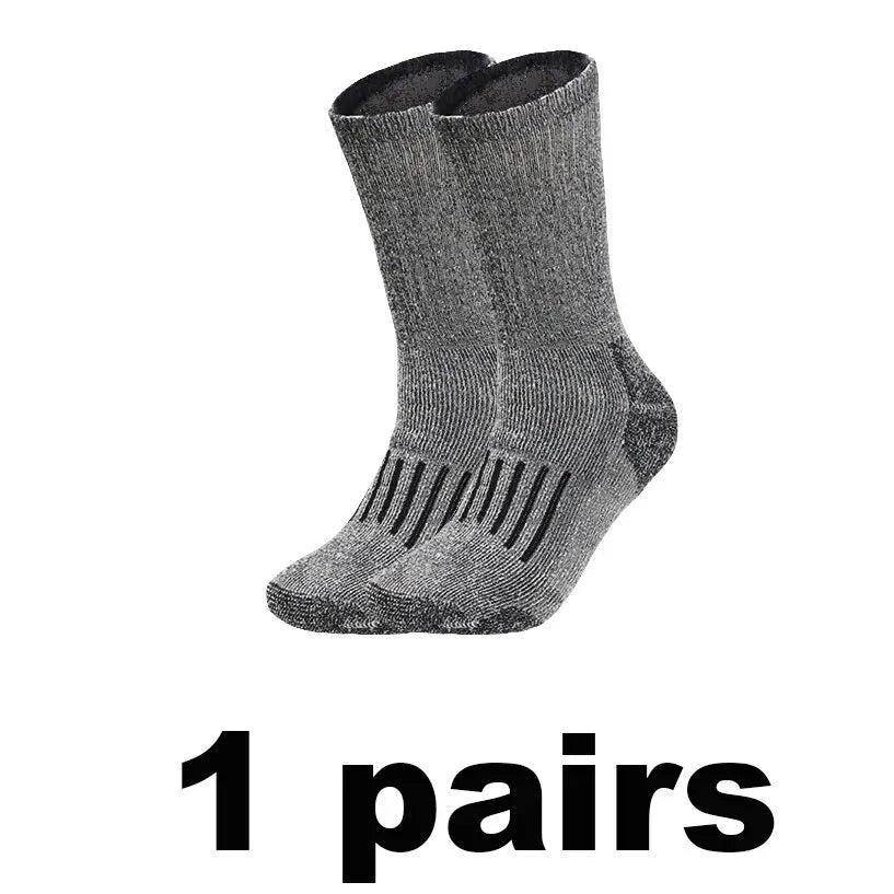 Men’s Merino Wool Thermal Socks – Thickened Winter Hiking & Mountaineering Socks | Breathable, Cushioned, Odor-Resistant