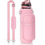 32 oz Motivational Water Bottle with Sleeve – Leakproof BPA-Free Bottle with Straw, Time Marker & Adjustable Strap Carrier (1L) thumbnail 28