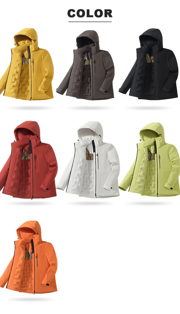 JNLN Unisex Waterproof Fleece Jacket – Winter Windproof Thermal Windbreaker for Men & Women