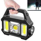 Solar Rechargeable Flashlight – Zoomable Waterproof COB LED Torch & Portable Lantern thumbnail 1