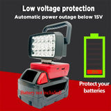 18-LED Portable Work Light – Compatible with Makita, Milwaukee & DeWalt 18V/20V Batteries – 1500LM Spotlight Torch with USB Output thumbnail 25