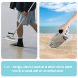 TreasurePulse Stainless Steel Metal Detecting Sand Scoop & Shovel Kit – 2-in-1 Beach Sifter with Ergonomic Handle thumbnail 5