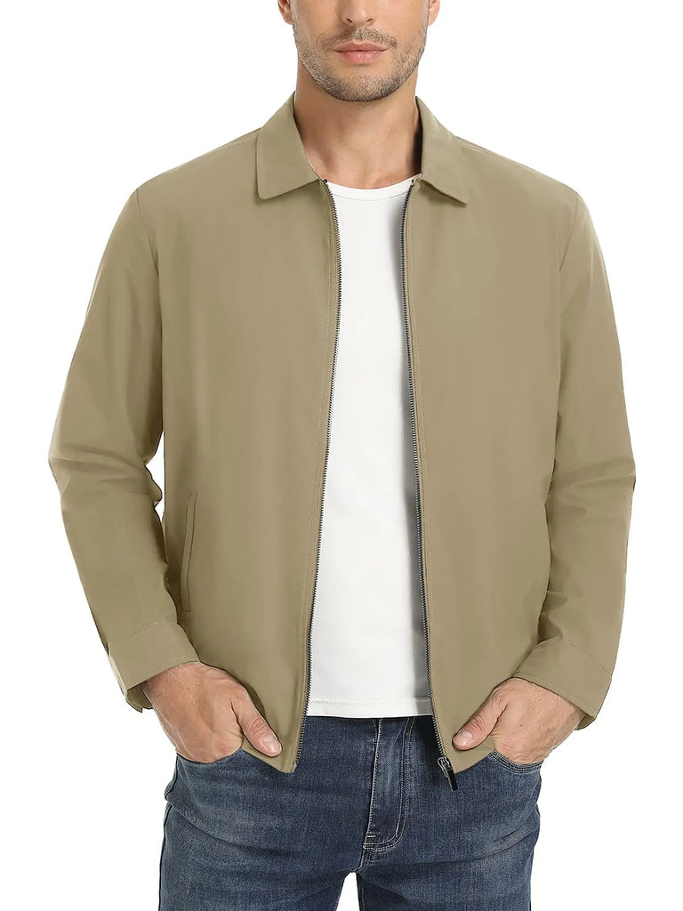 TACVASEN Men’s Lightweight Bomber Jacket – Casual Zip-Up Workwear for Spring & Fall, Water-Resistant Outdoor Windbreaker