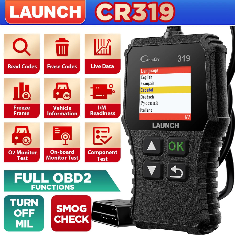 On-Board Diagnostic II Launch X431 CR319 OBDII Scanner – Professional Automotive Code Reader