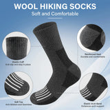 5 Pairs Men’s Merino Wool Hiking Socks – Warm, Moisture-Wicking Winter Crew Socks for Outdoor & Casual Wear (US Size 7–13) thumbnail 4