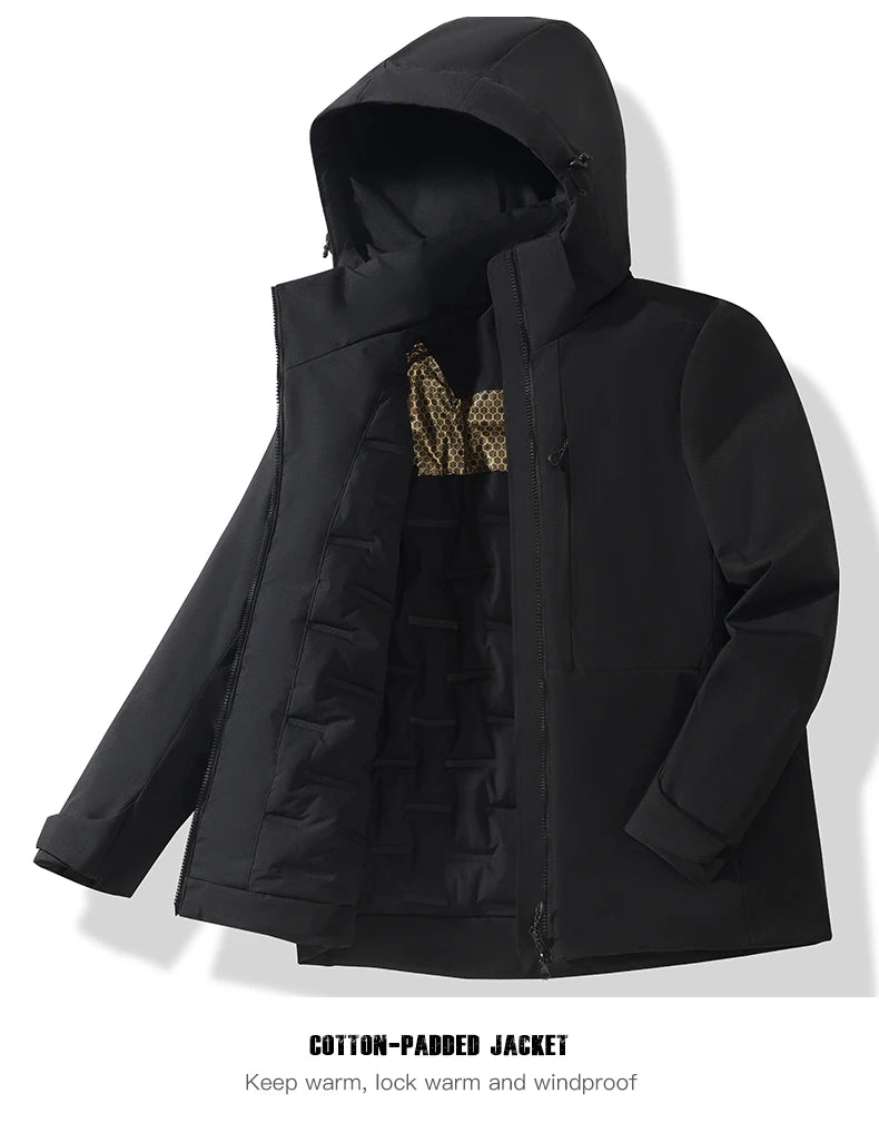 JNLN Unisex Waterproof Fleece Jacket – Winter Windproof Thermal Windbreaker for Men & Women